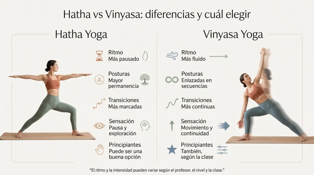 Hatha vs Vinyasa: diferencias y cuál elegir