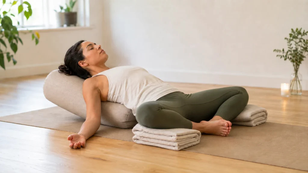 Posturas de yoga restaurativo: 5 asanas con apoyos