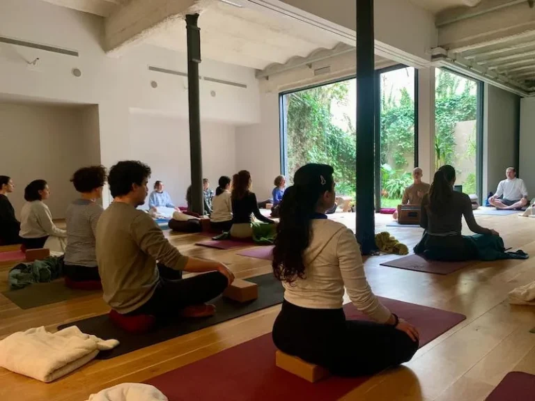 Espacio de Yogaia con luz natural y jardín interior